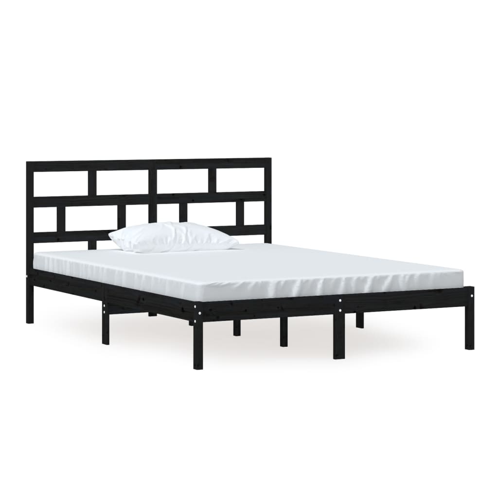 Sengeramme svart 150x200 cm King Size heltre