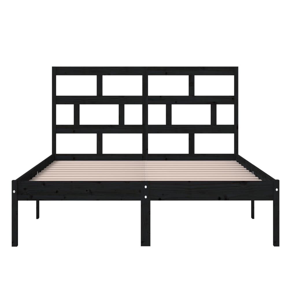 Sengeramme svart 150x200 cm King Size heltre