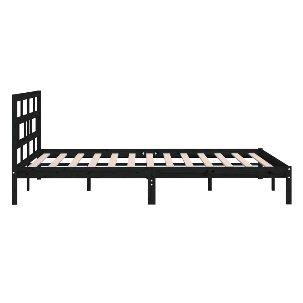 Sengeramme svart 150x200 cm King Size heltre