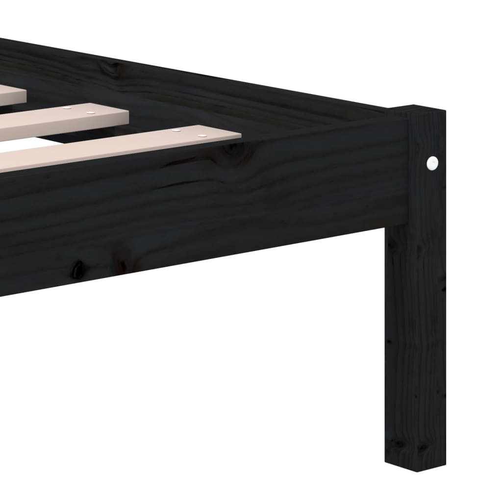 Sengeramme svart 150x200 cm King Size heltre