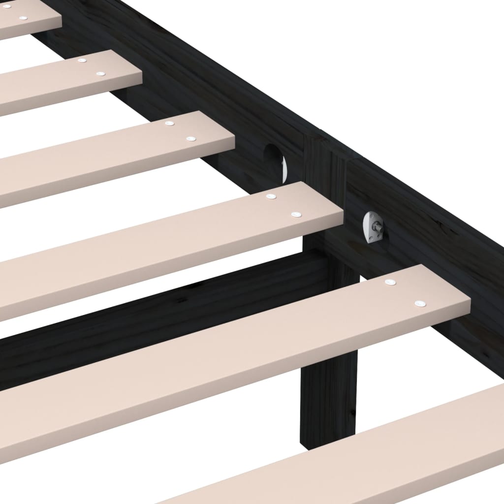 Sengeramme svart 150x200 cm King Size heltre