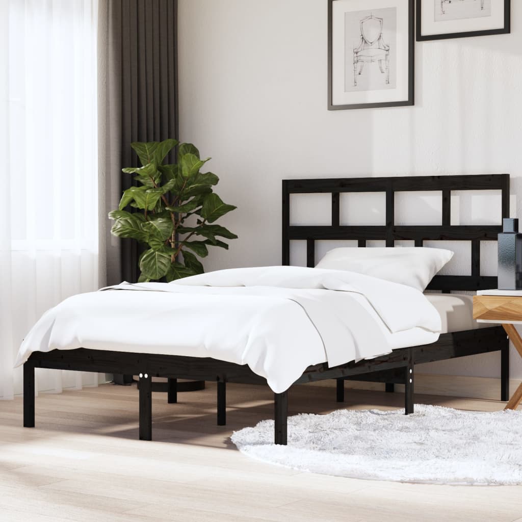 Sengeramme svart 150x200 cm King Size heltre