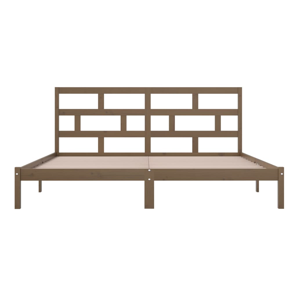 Sengeramme honningbrun heltre furu 200x200 cm