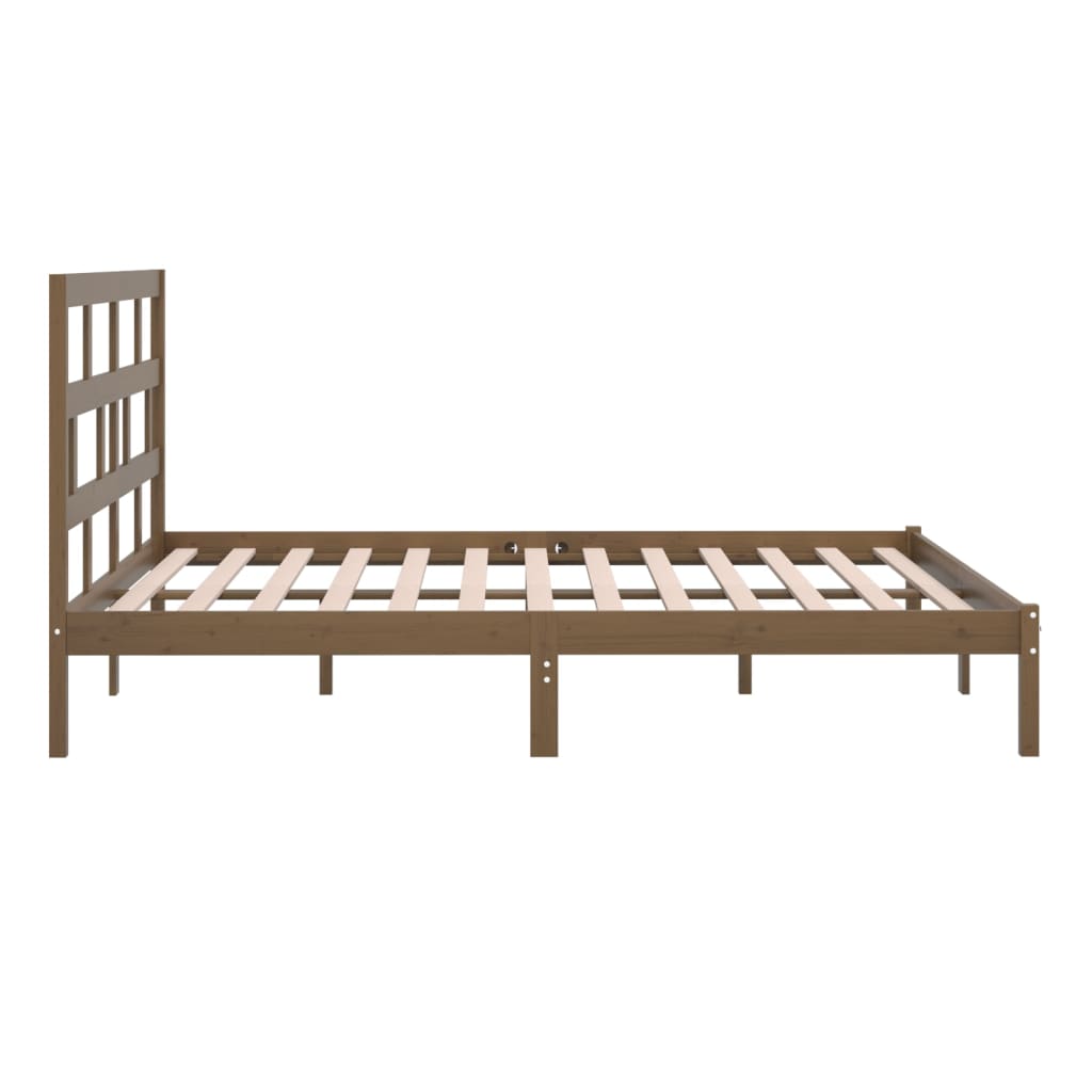 Sengeramme honningbrun heltre furu 200x200 cm