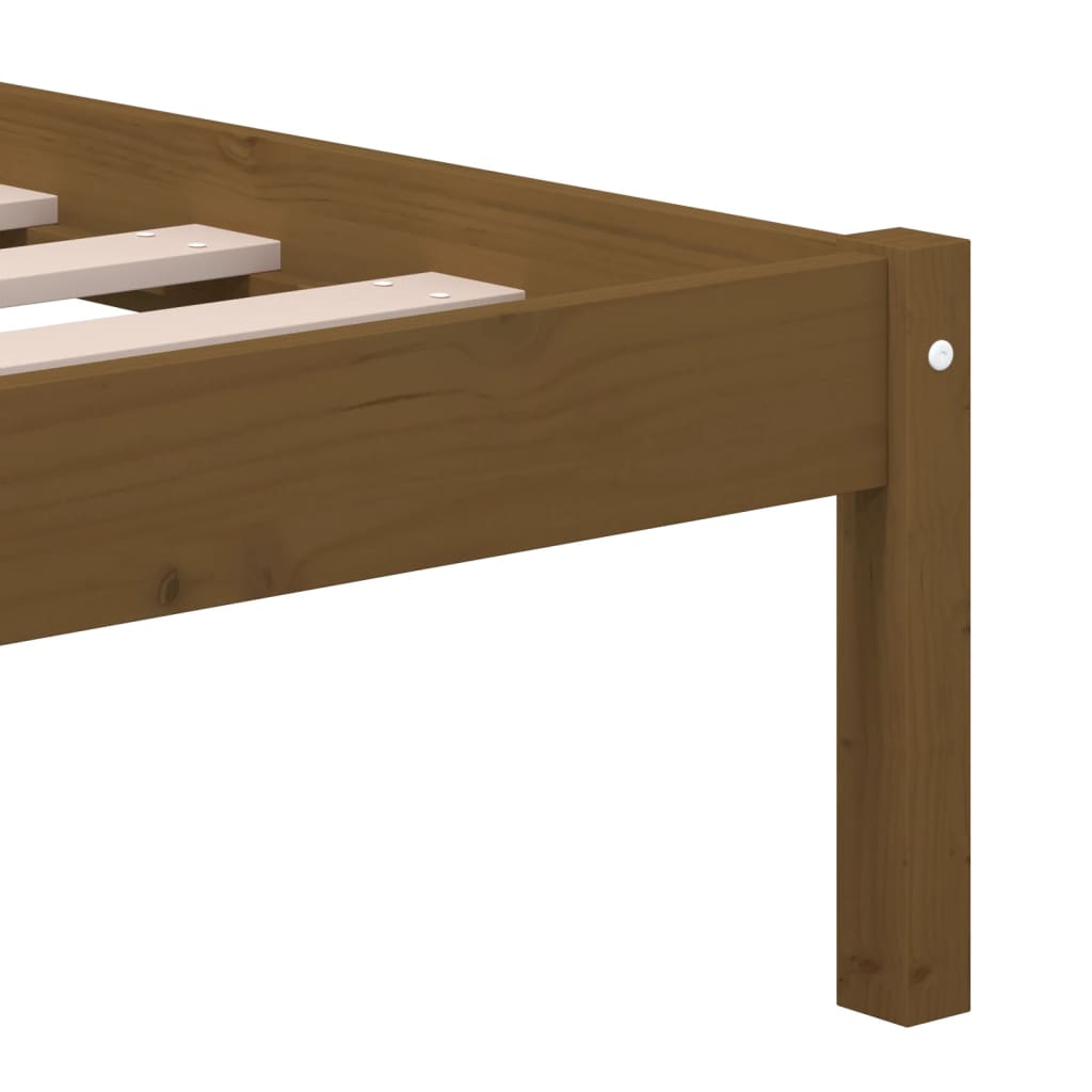 Sengeramme honningbrun heltre furu 200x200 cm