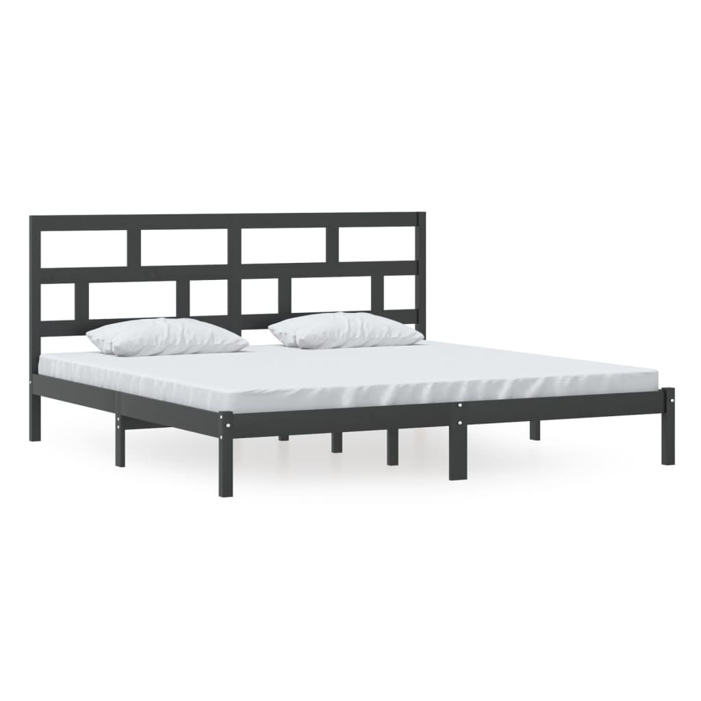 Sengeramme svart heltre furu 200x200 cm