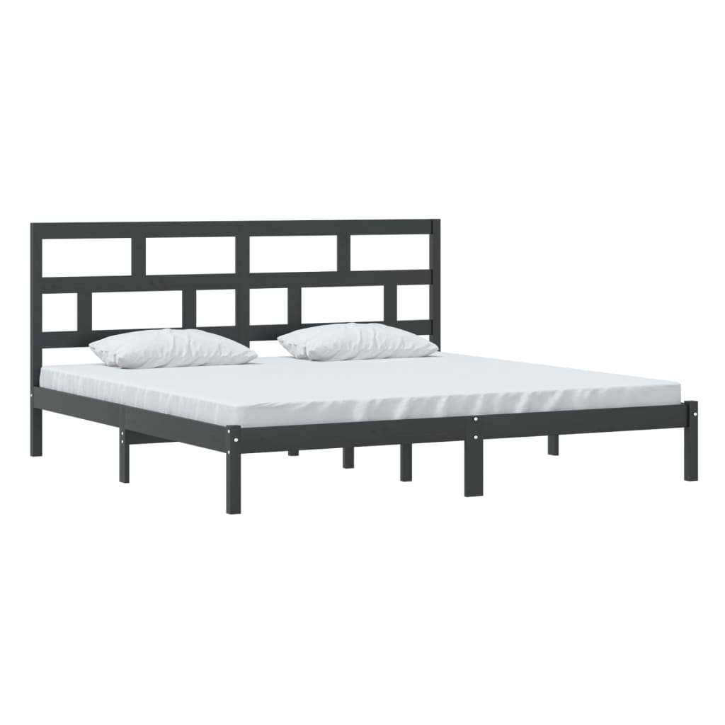 Sengeramme svart heltre furu 200x200 cm