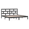 Sengeramme svart heltre furu 200x200 cm
