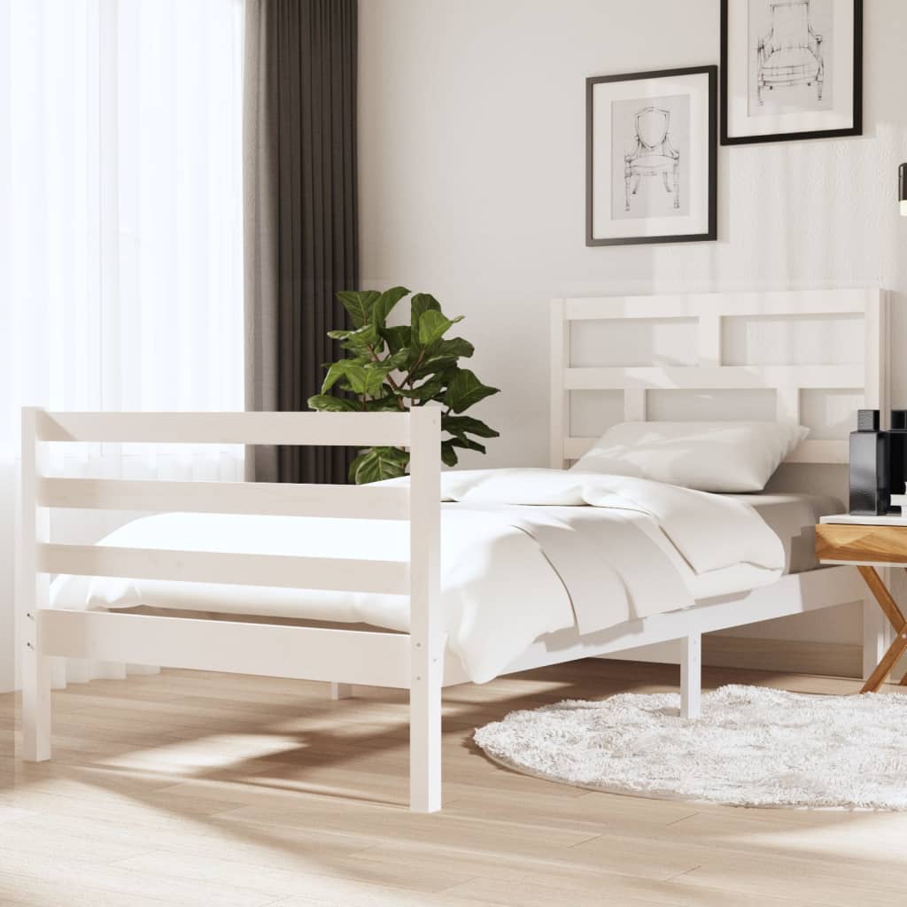 Sengeramme hvit 90x190 cm Single heltre