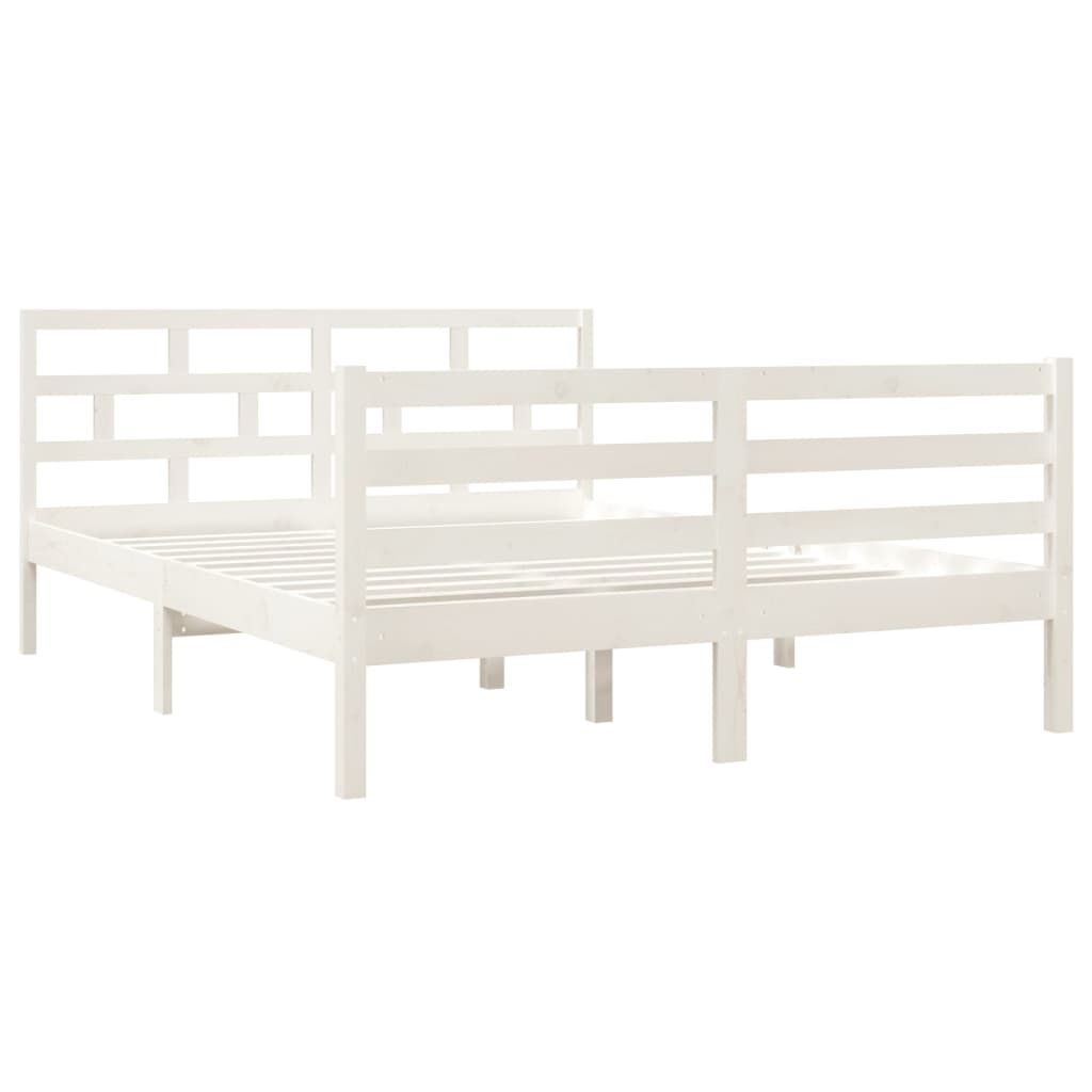 Sengeramme hvit heltre furu 140x190 cm