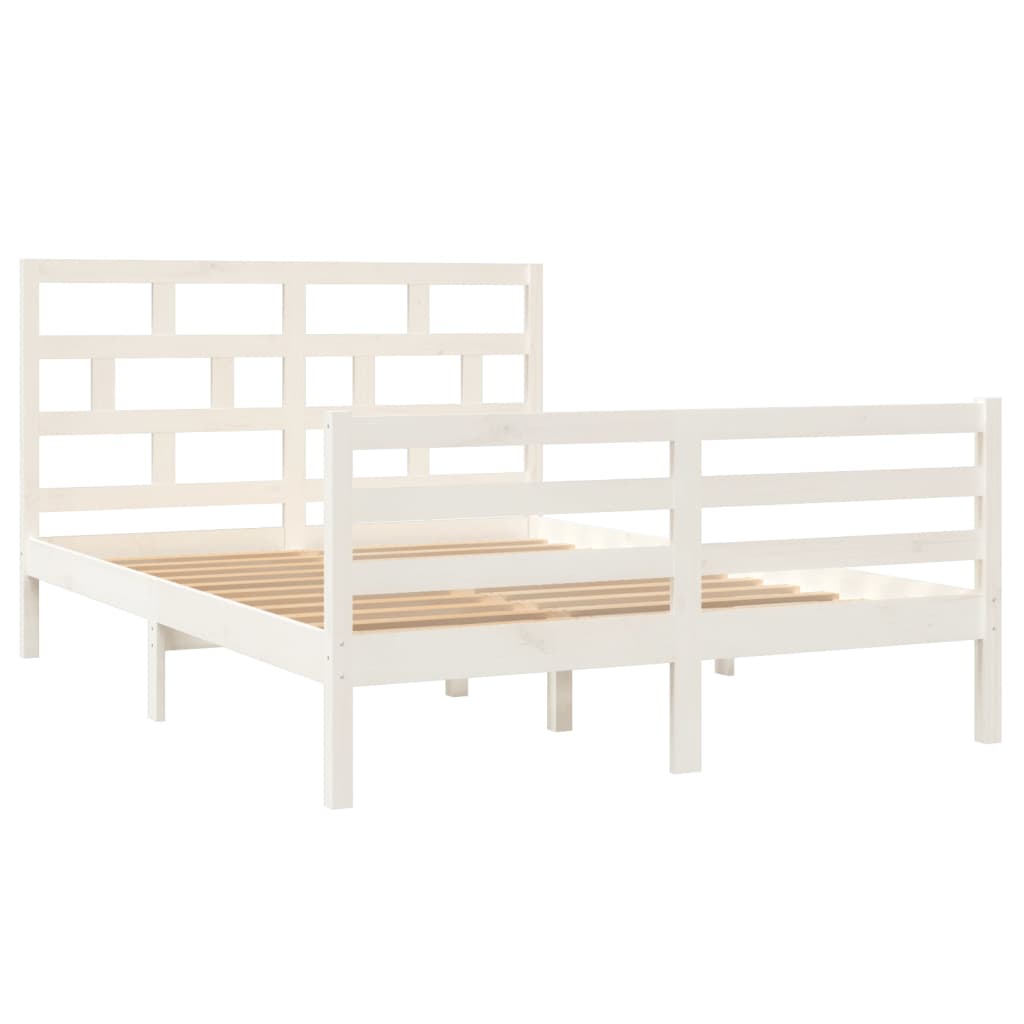 Sengeramme hvit heltre furu 140x200 cm