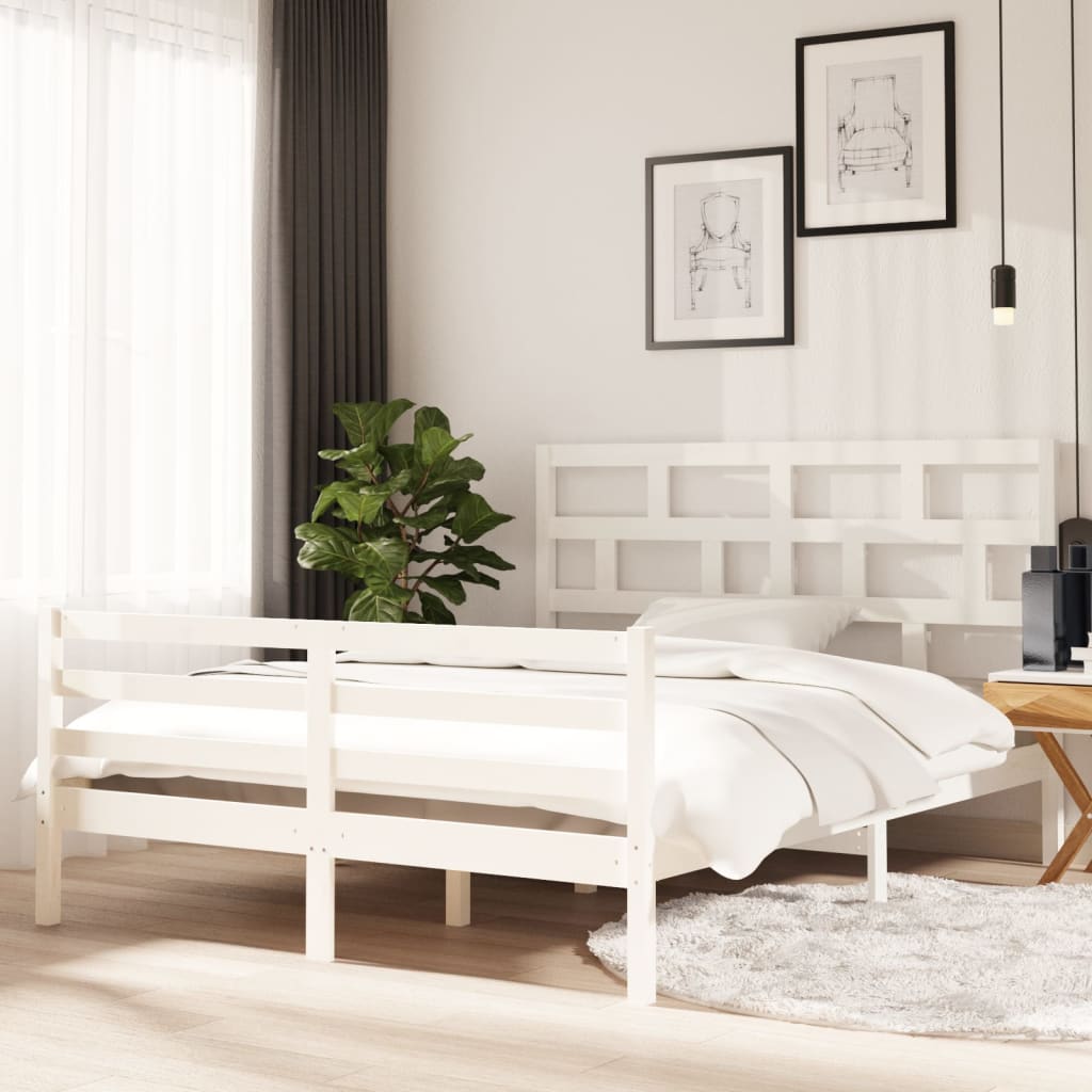 Sengeramme hvit heltre 150x200 cm King Size