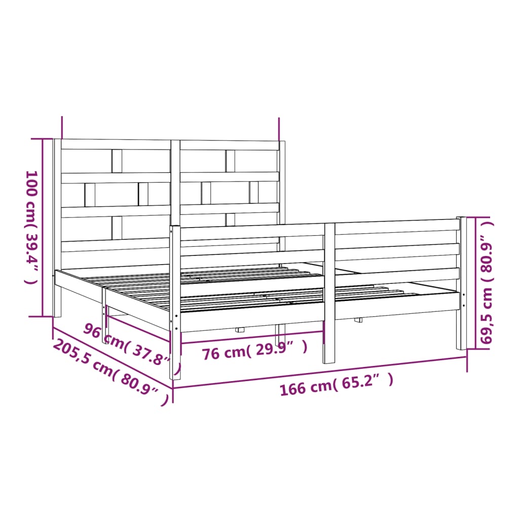Sengeramme heltre furu 160x200 cm