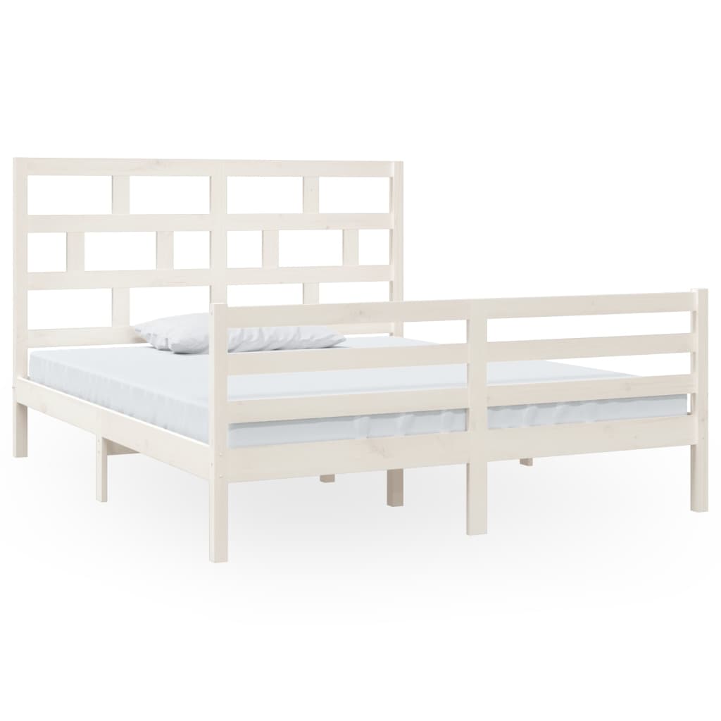 Sengeramme hvit heltre furu 160x200 cm