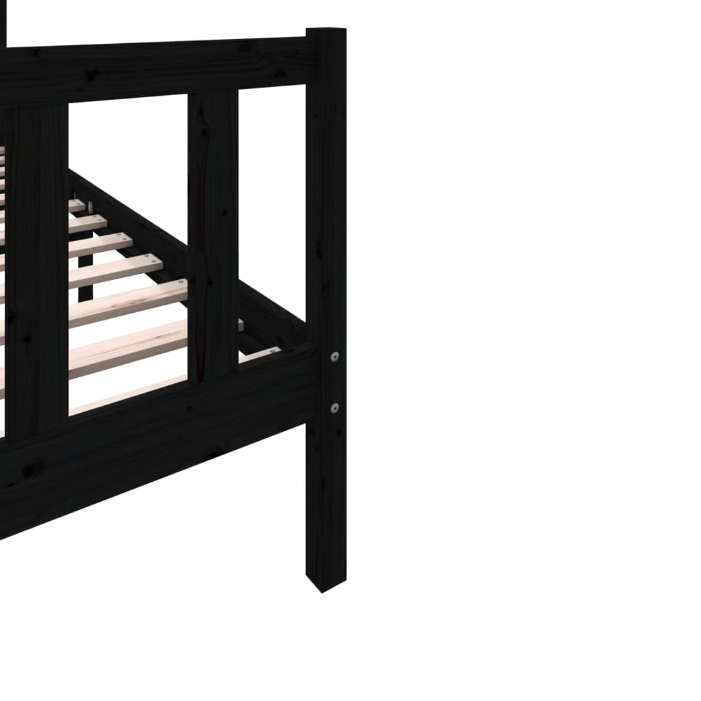 Sengeramme svart heltre furu 100x200 cm