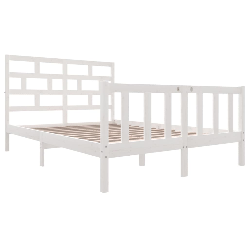 Sengeramme hvit heltre furu 140x200 cm