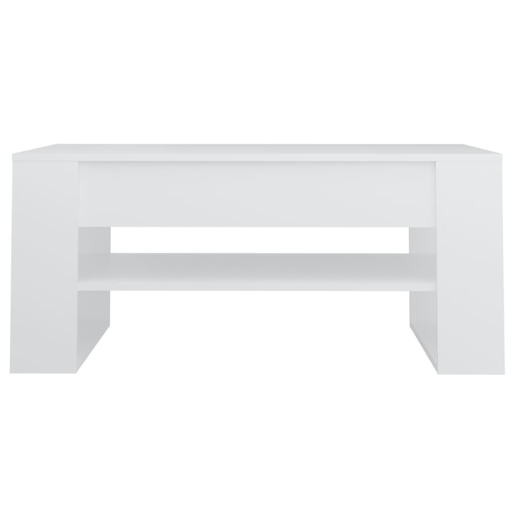 Salongbord hvit 102x55x45 cm konstruert tre