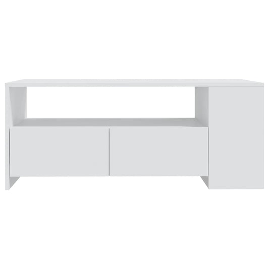 Salongbord hvit 102x55x42 cm konstruert tre