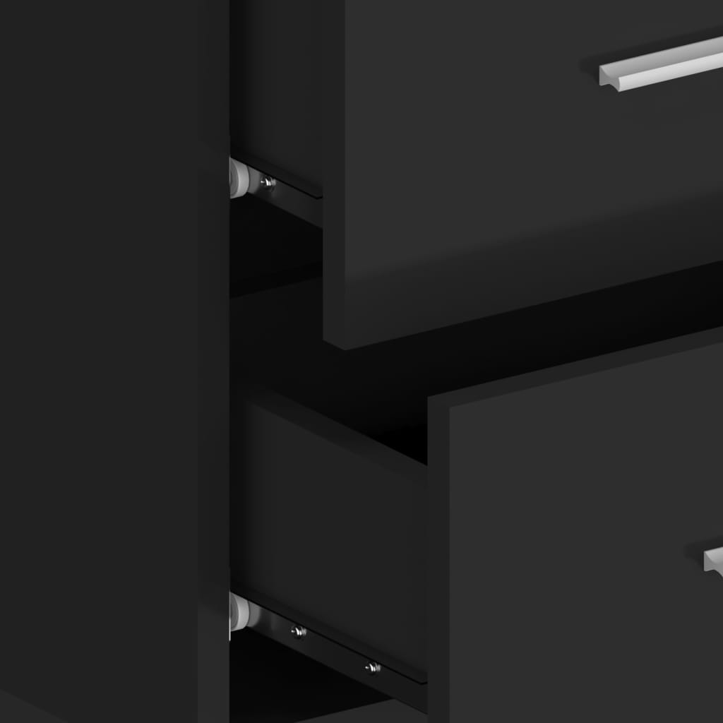 Vegghengt nattbord svart