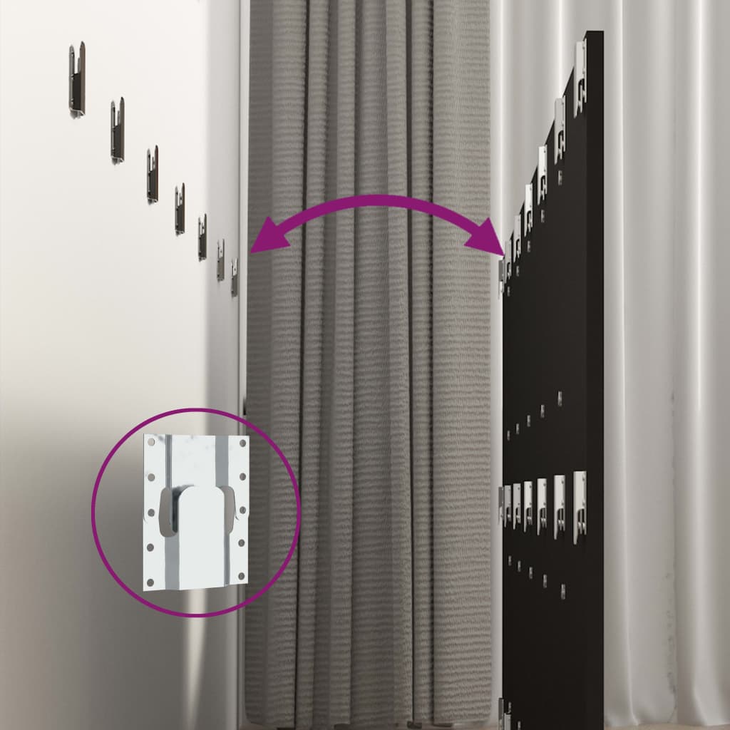 Veggmontert sengegavl svart 240x1,5x80 cm konstruert tre