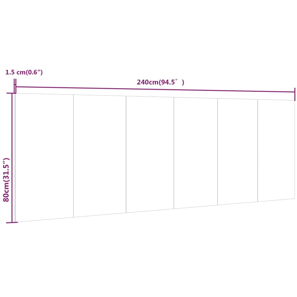 Veggmontert sengegavl svart 240x1,5x80 cm konstruert tre