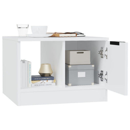Salongbord hvit 50x50x36 cm konstruert tre