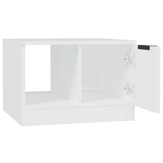 Salongbord hvit 50x50x36 cm konstruert tre