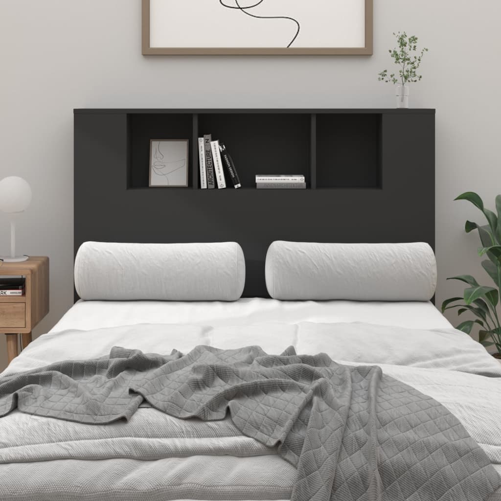 Sengegavlskap svart 120x18,5x102,5 cm