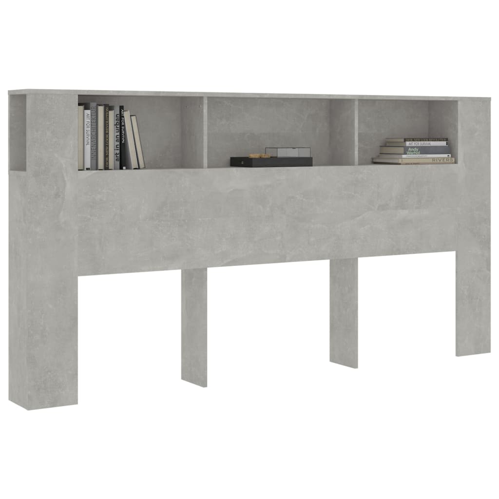 Sengegavlskap betonggrå 200x18,5x104,5 cm