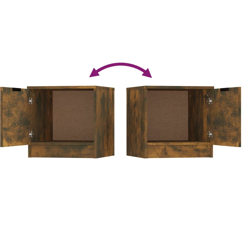 Nattbord 2 stk røkt eik 40x39x40 cm