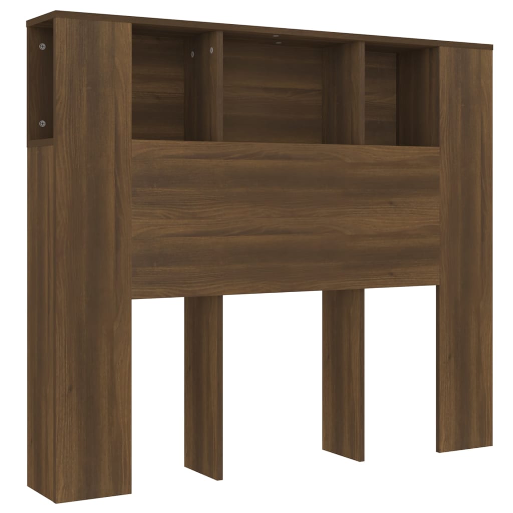Sengegavlskap brun eik 120x18,5x102,5 cm