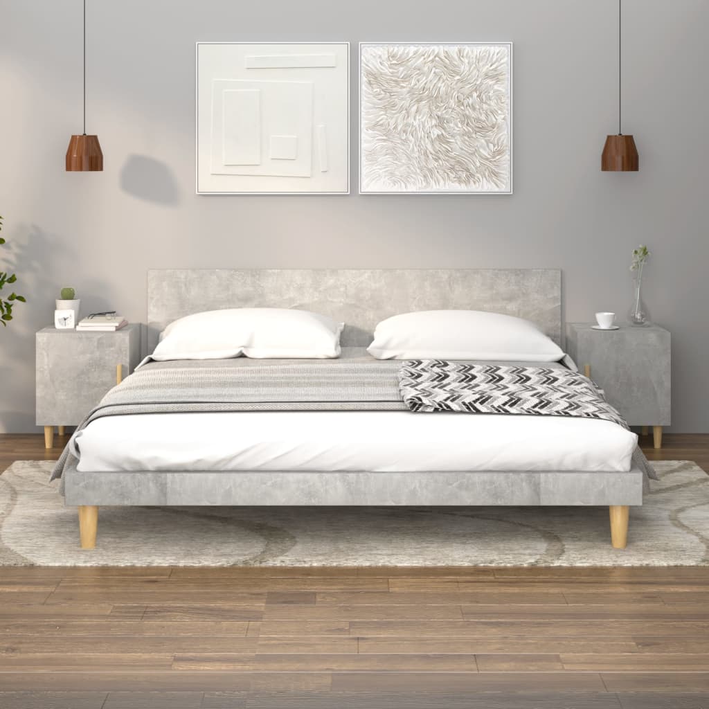 Nattbord betonggrå konstruert tre