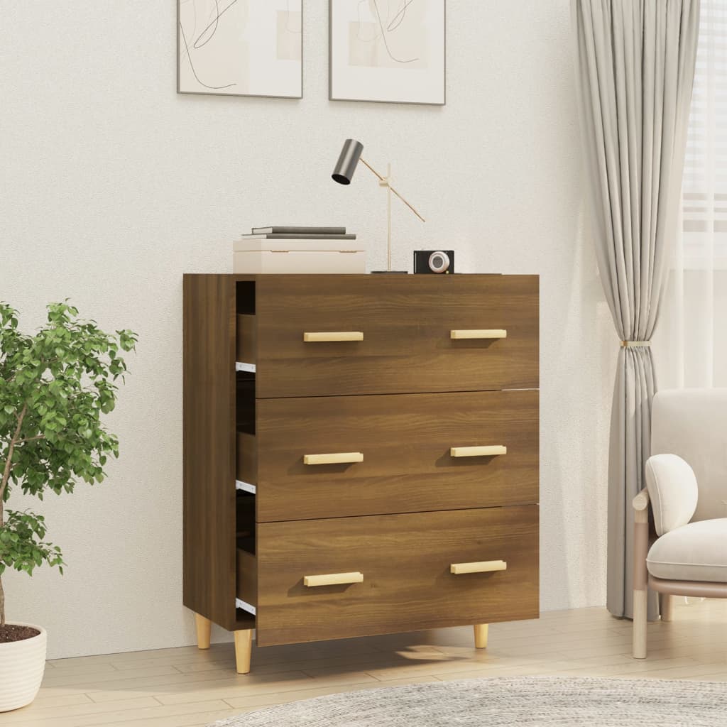 Skjenk brun eik 70x34x90 cm konstruert tre