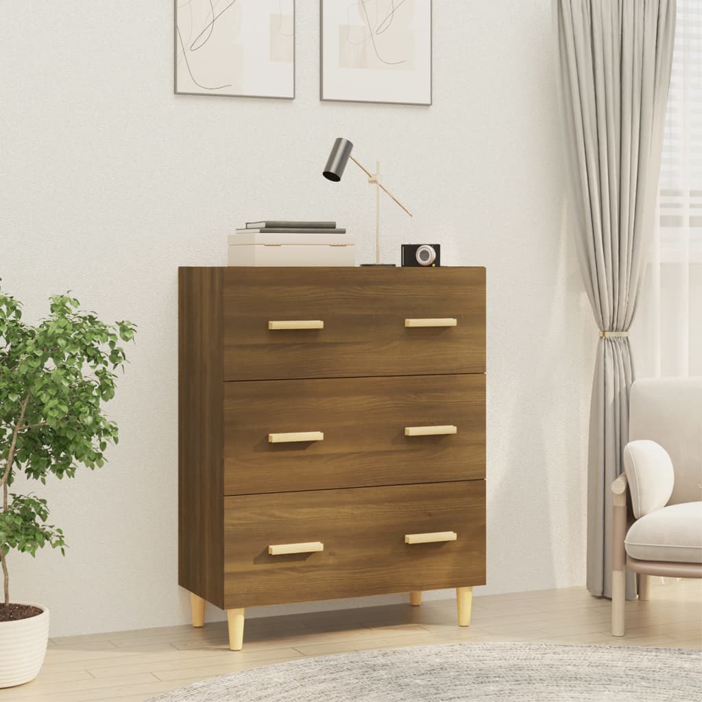 Skjenk brun eik 70x34x90 cm konstruert tre