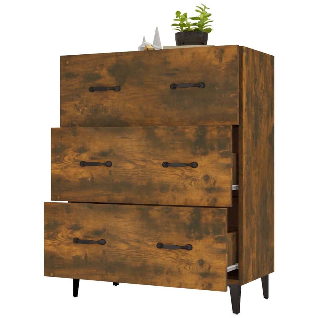 Skjenk røkt eik 69,5x34x90 cm konstruert tre