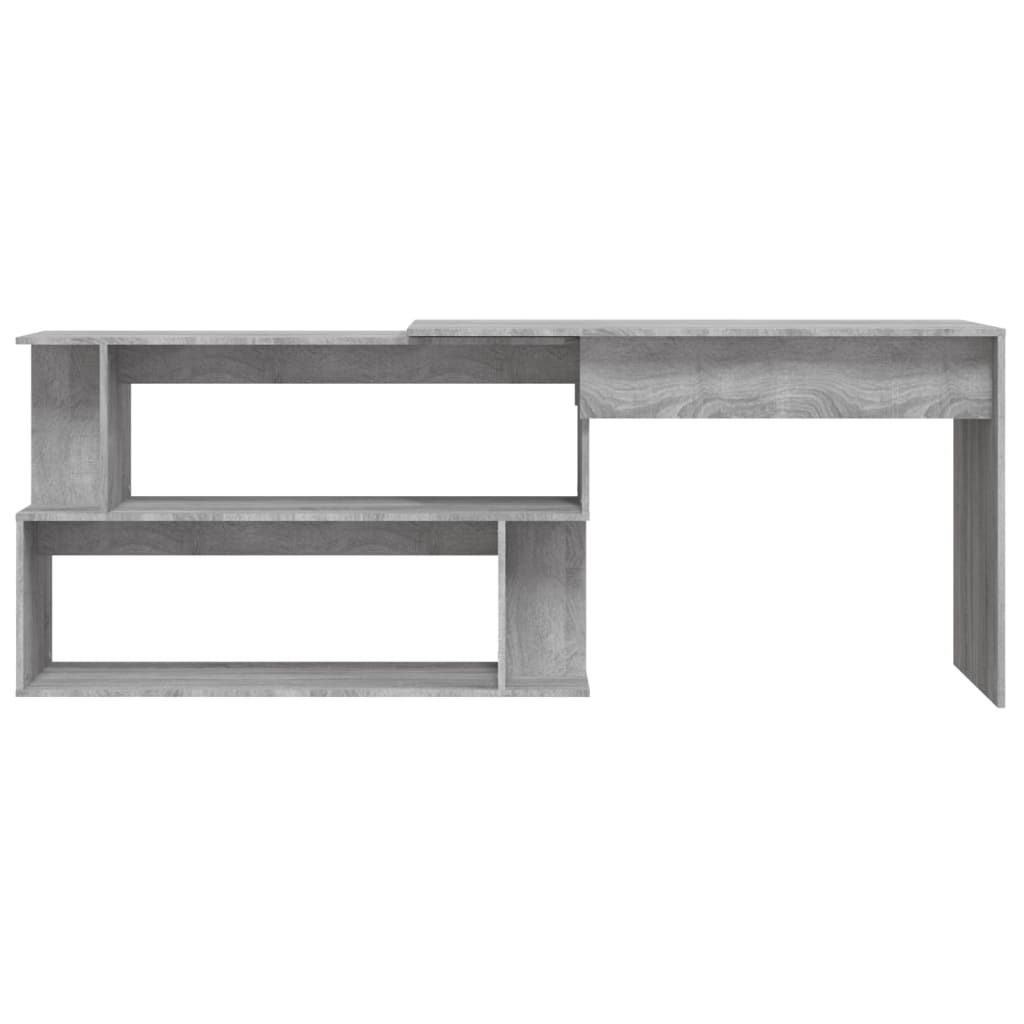 Hjørnepult grå sonoma 200x50x76 cm konstruert tre