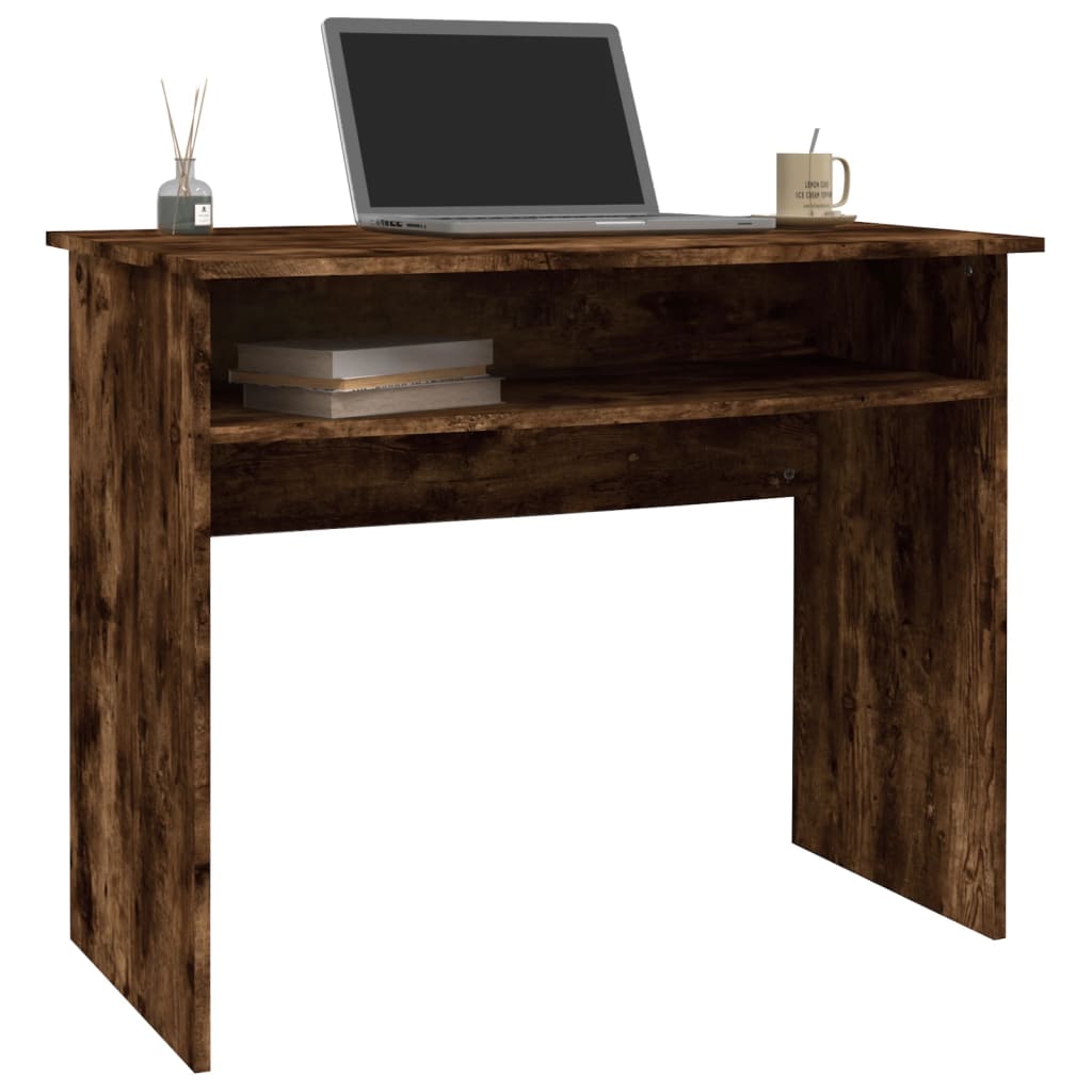 Skrivebord røkt eik 90x50x74 cm konstruert tre