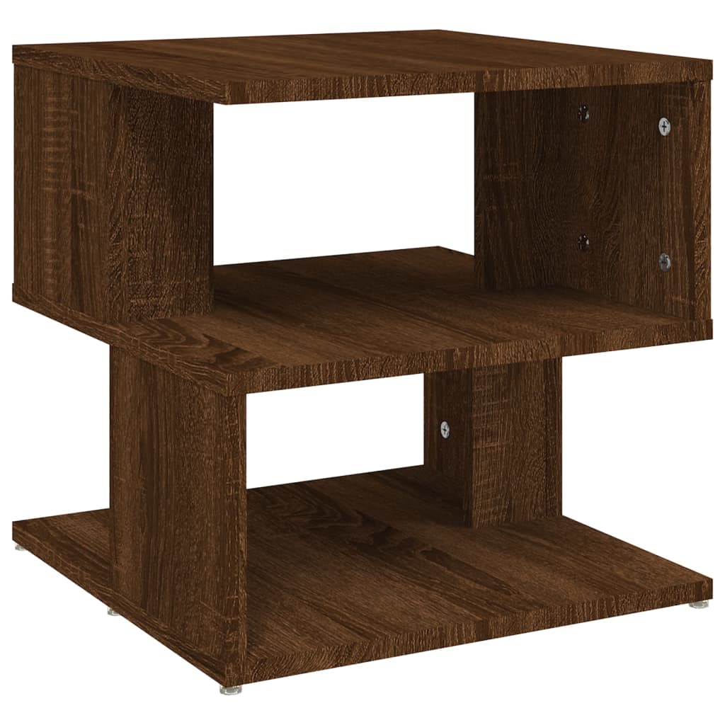 Sidebord brun eik 40x40x40 cm konstruert tre