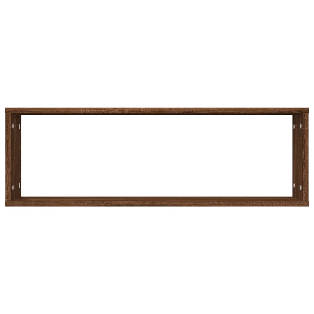 Vegghyller kube 2 stk brun eik 80x15x26,5 cm konstruert tre