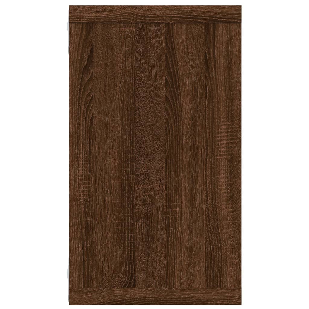 Vegghyller kube 2 stk brun eik 80x15x26,5 cm konstruert tre