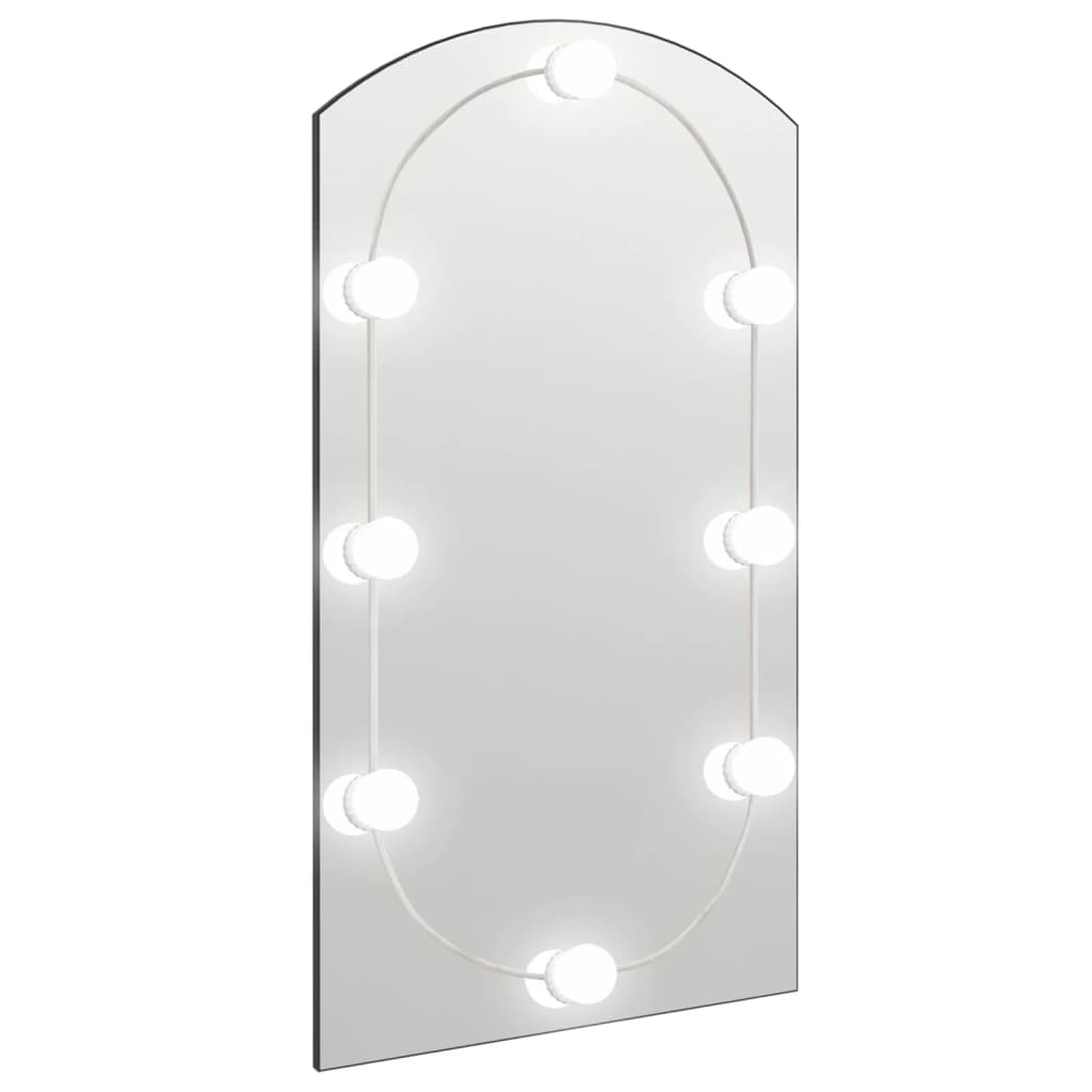 Speil med LED-lys 90x45 cm glass oval