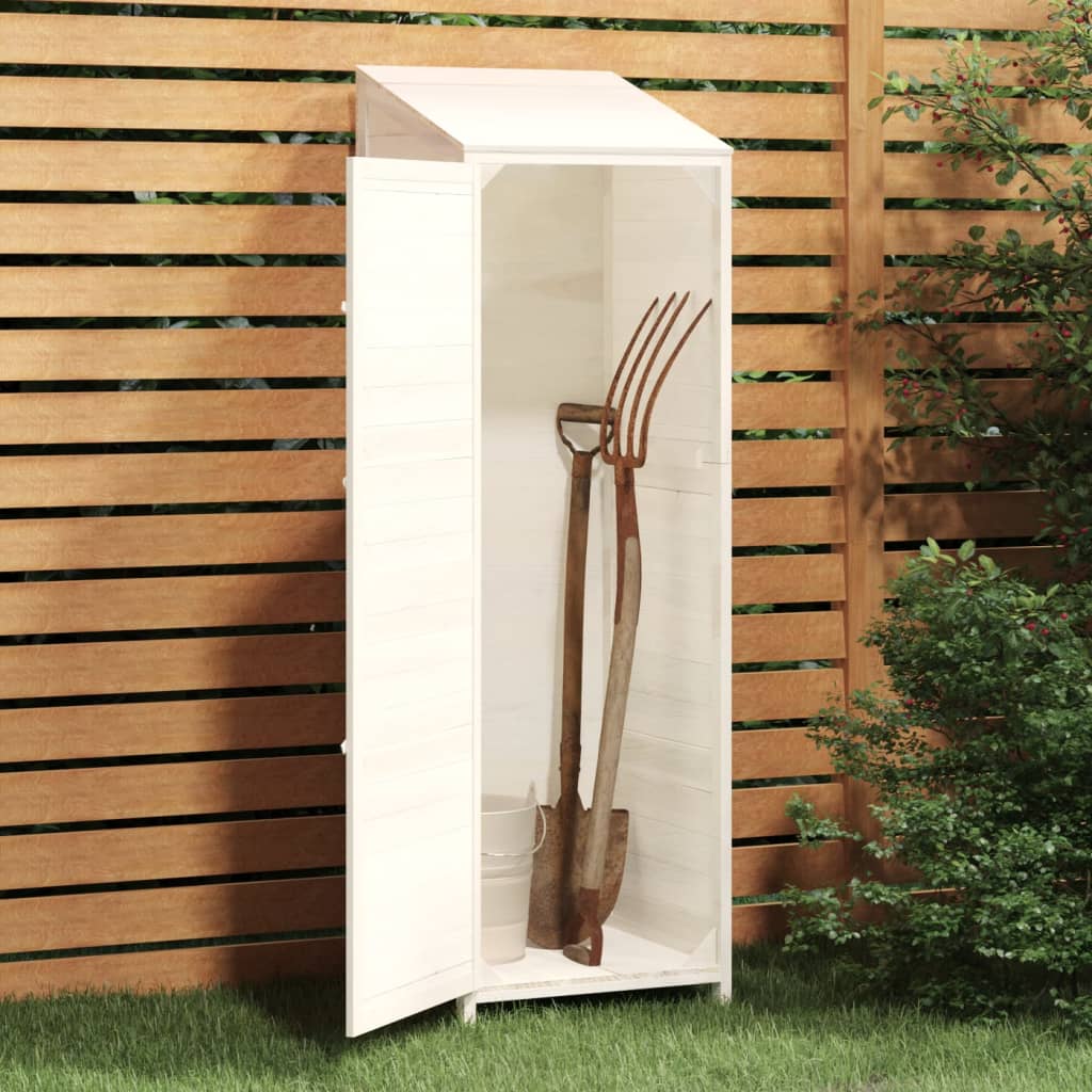 Hageskur hvit 55x52x174,5 cm heltre gran