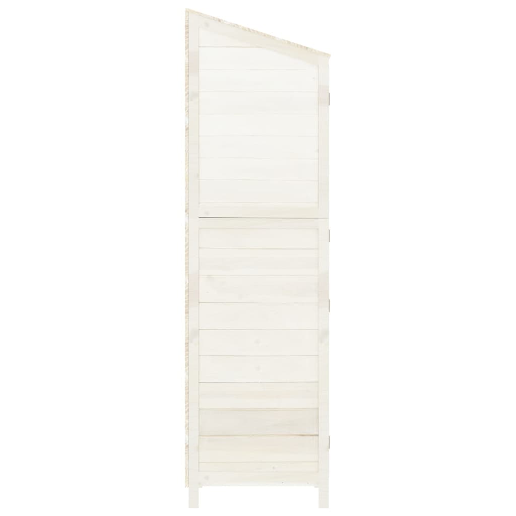 Hageskur hvit 55x52x174,5 cm heltre gran