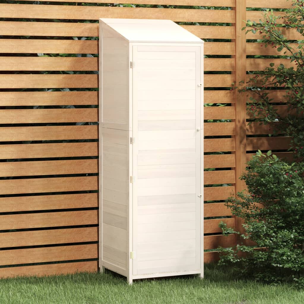 Hageskur hvit 55x52x174,5 cm heltre gran