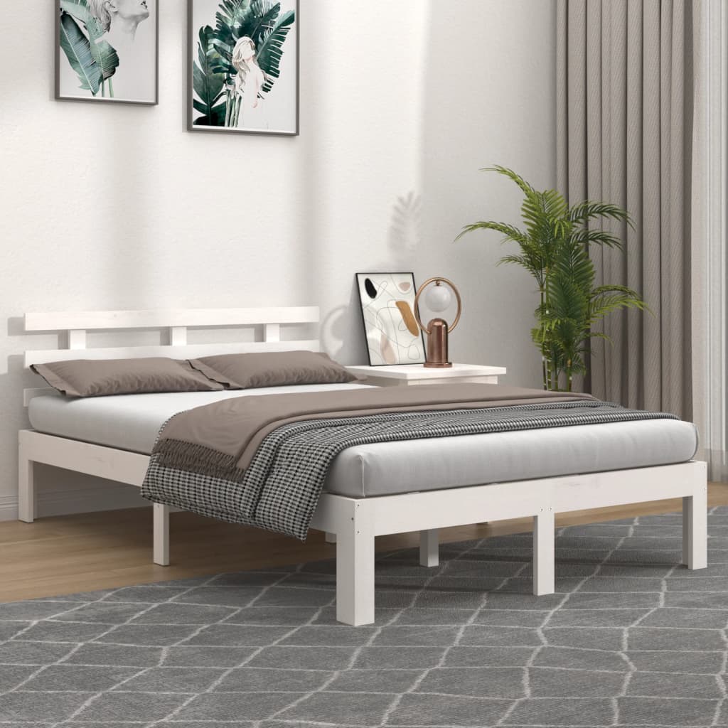 Sengeramme hvit heltre 140x190 cm