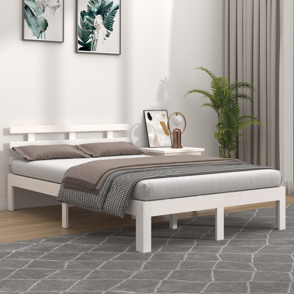 Sengeramme hvit heltre 180x200 cm Super King