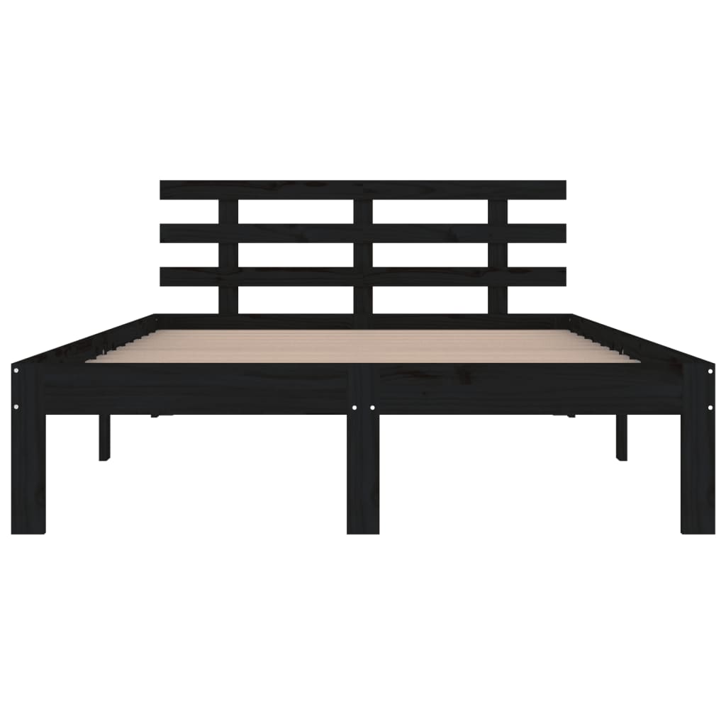 Sengeramme svart heltre 200x200 cm