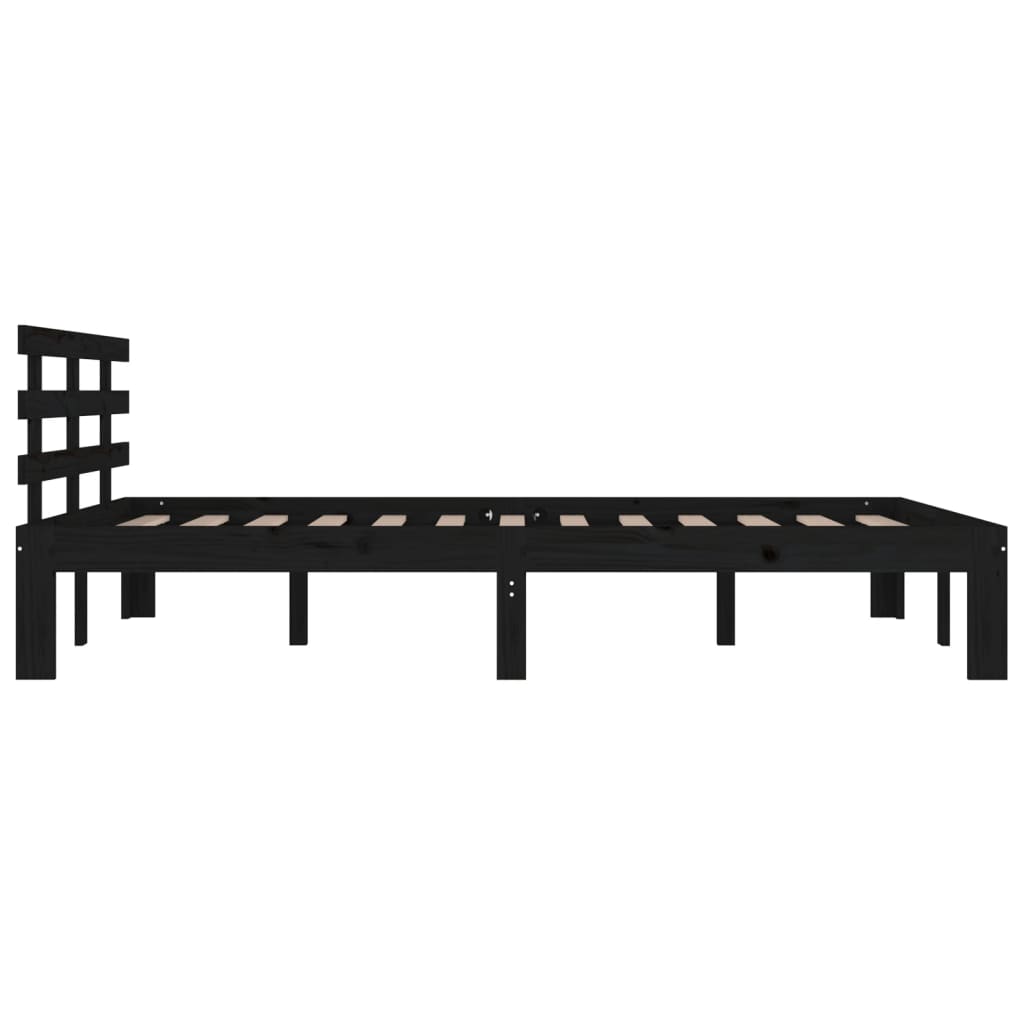 Sengeramme svart heltre 200x200 cm