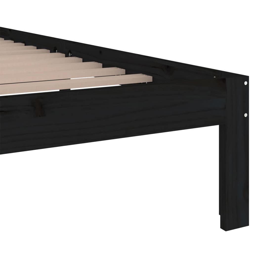 Sengeramme svart heltre 200x200 cm