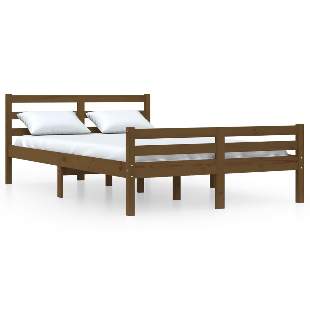 Sengeramme honningbrun heltre 140x190 cm